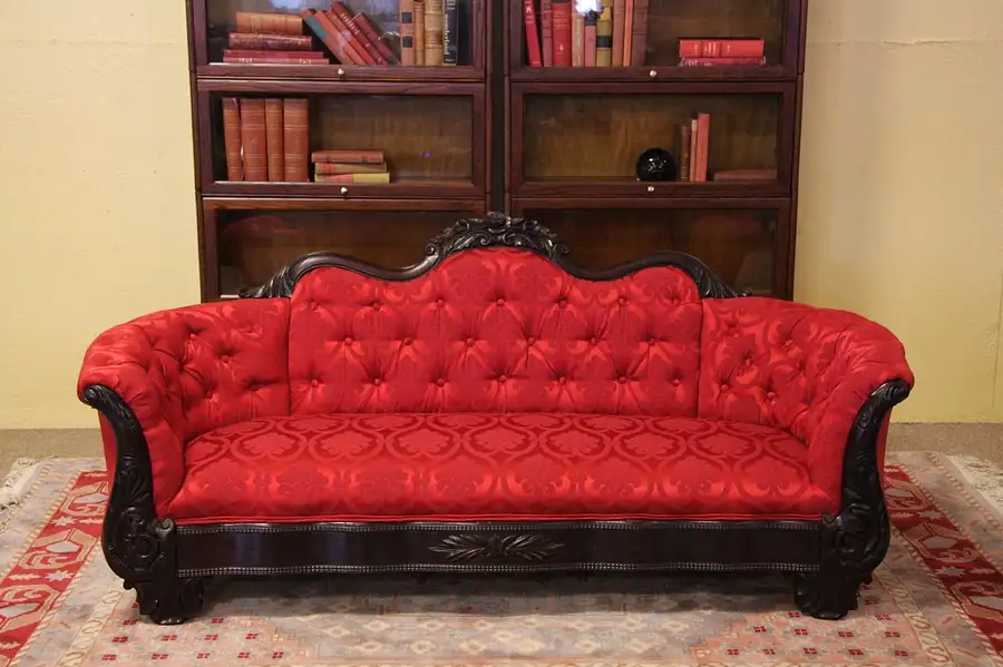 Main image of Victorian Carved Mahogany Antique Sofa