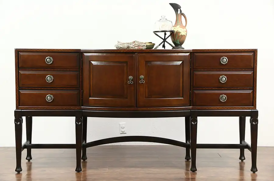 Main image of Bernhardt Signed Vintage Cherry Bowfront Sideboard, Server or Buffet