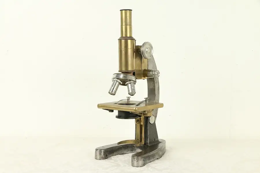 Main image of Victorian Brass & Iron Antique English Microscope, Cooke of York