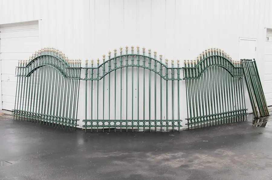 Main image of Wrought Iron Arched Fence with Posts, 57' Long