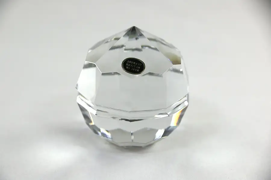 Main image of Faceted Cut Crystal Paperweight, Signed Germany