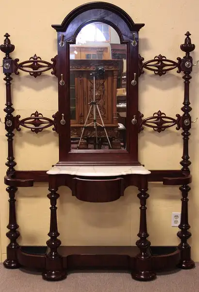 Main image of Victorian Mahogany Foyer or Hall Stand with Mirror