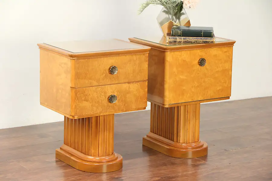 Main image of Midcentury Modern Pair of 1960 Vintage Scandinavian Nightstands