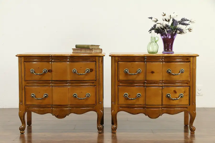 Main image of Pair of Country Pine Vintage Chests, Nightstands or Lamp Tables