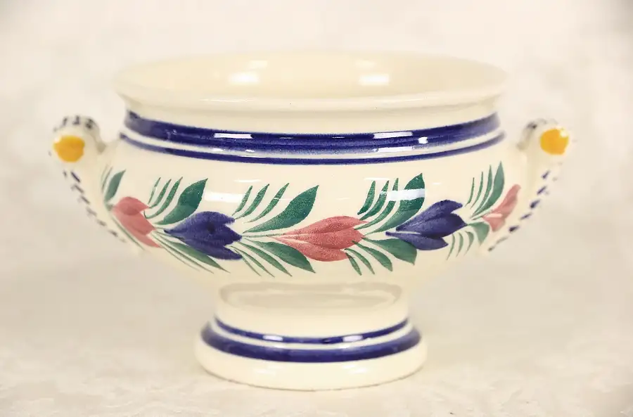 Main image of Quimper Tureen or Sauce Bowl, Hand Painted & Signed, Brittany, France