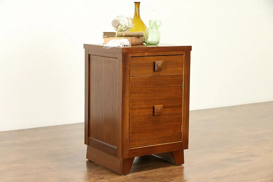 Main image of Midcentury Modern 1950's Vintage Walnut Nightstand