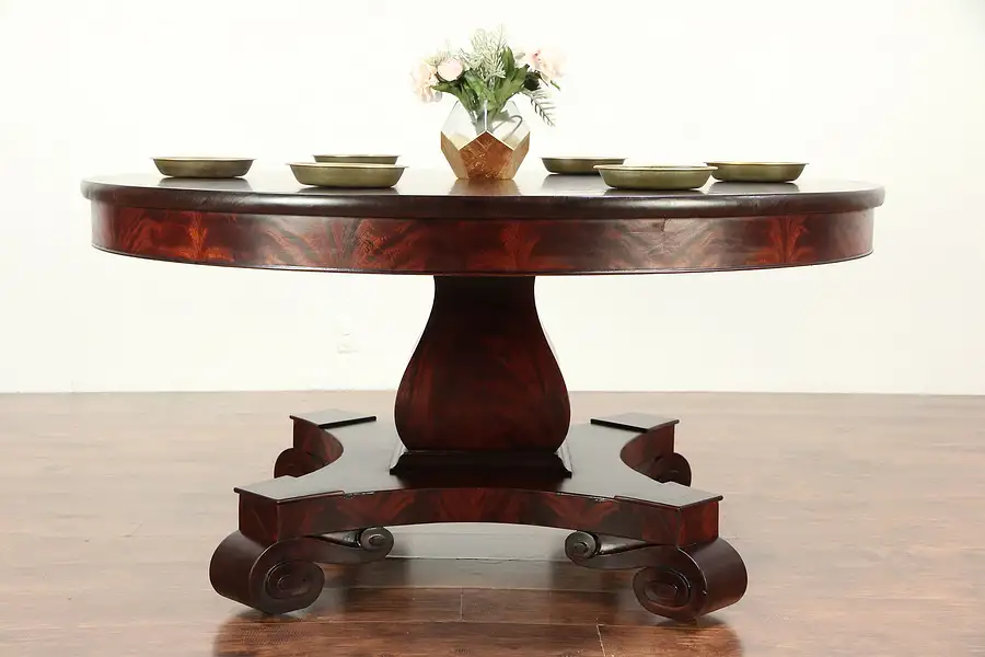 Main image of Empire Antique 5' Round Mahogany Dining, Library or Hall Center Table