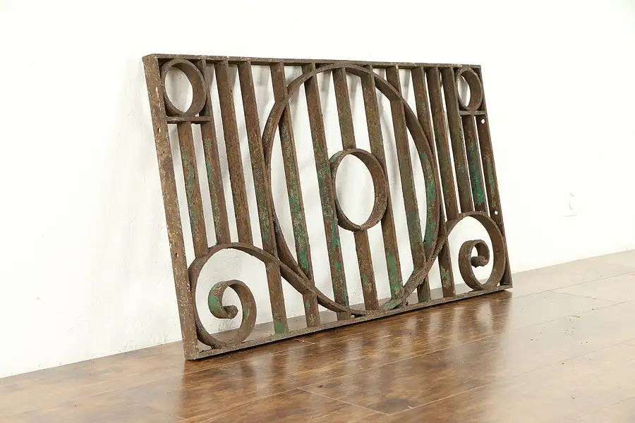 Main image of Wrought Iron Fragment Antique Architectural Salvage Window Frame