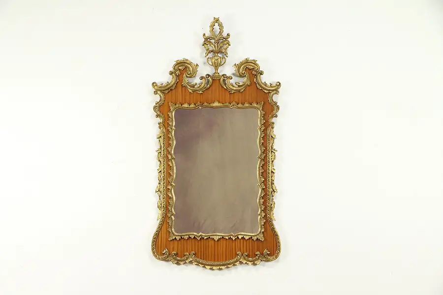 Main image of Vintage Carved Mahogany & Gold Wall Mirror, Italy B