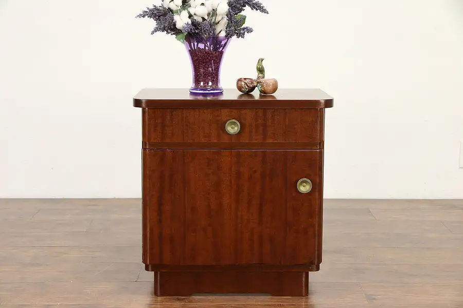 Main image of Midcentury Modern Vintage German End Table or Nightstand, Signed Wengler