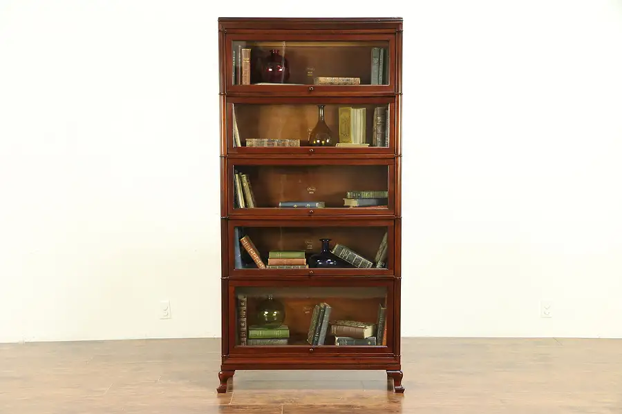 Main image of Lawyer 5 Stack Antique Mahogany Library or Office Bookcase, Macey