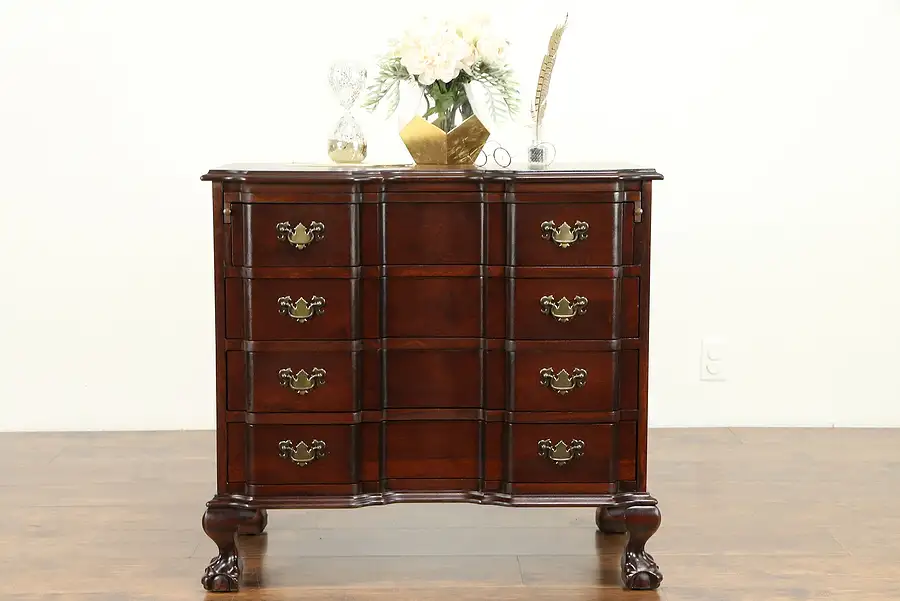 Main image of Blockfront Georgian Vintage Mahogany Hall or Bachelor Chest, Maddox