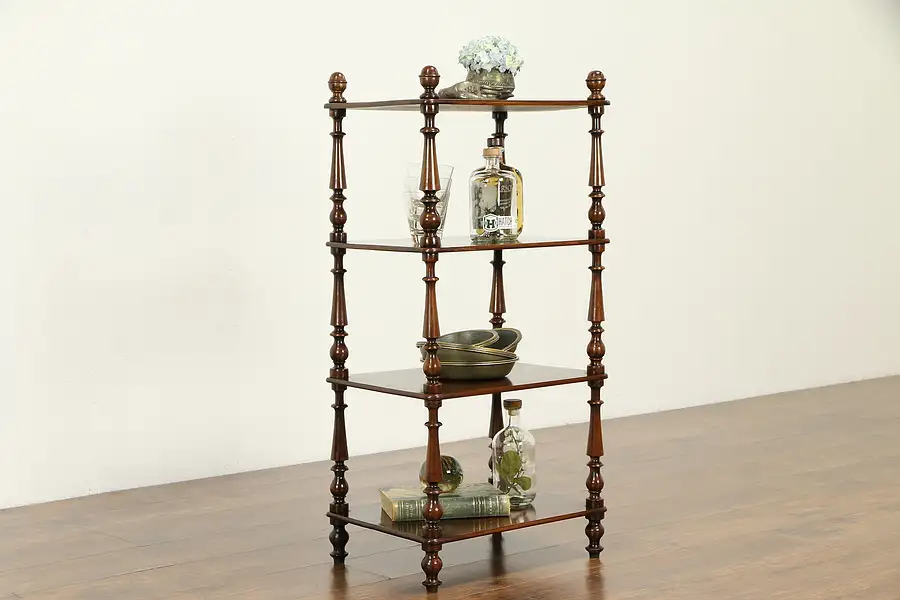 Main image of Victorian Antique English Fruitwood Curio Etagere or Dessert Shelf