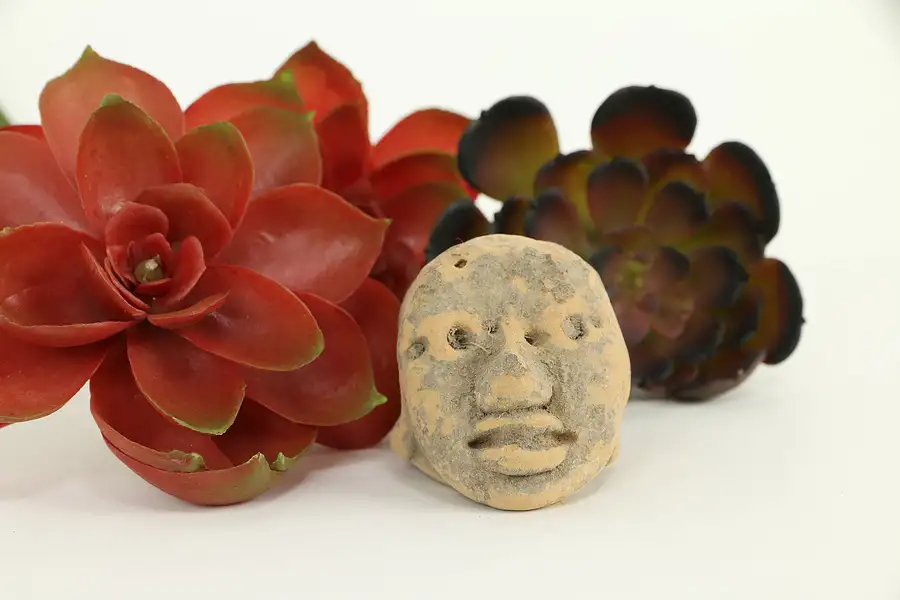 Main image of Pre-Columbian Mayan Style Miniature Terracotta Red Clay Head Age Unknown