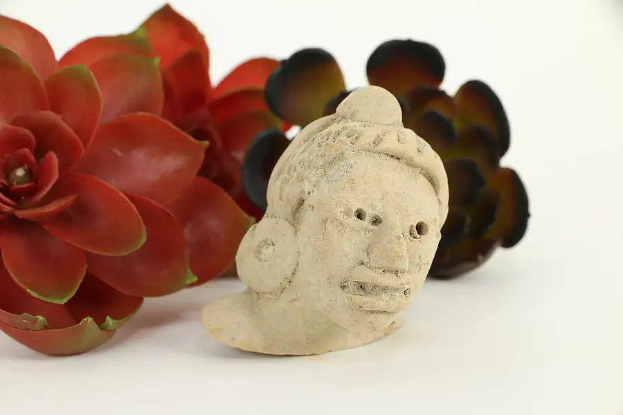 Main image of Mayan Pre-Columbian Style Miniature Terracotta Red Clay Head Age Unknown