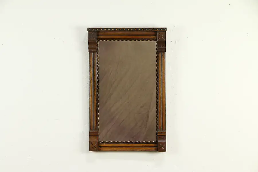 Main image of Late Victorian Eastlake Antique Carved Walnut Mirror