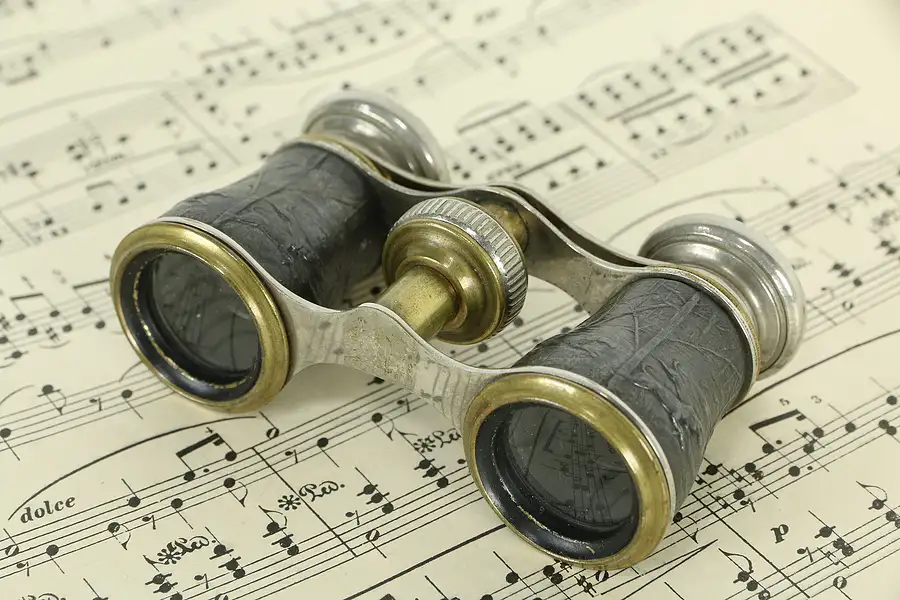 Main image of Opera Glasses Antique Brass, Nickel, Embossed Deer