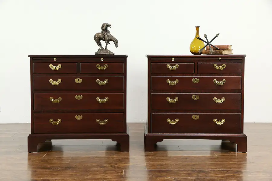 Main image of Pair of Traditional Vintage Mahogany Chests or Nightstands, Councill