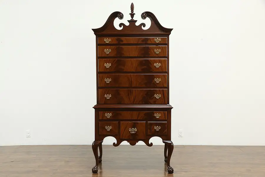 Main image of Georgian Design Mahogany Antique Highboy or Chest on Chest