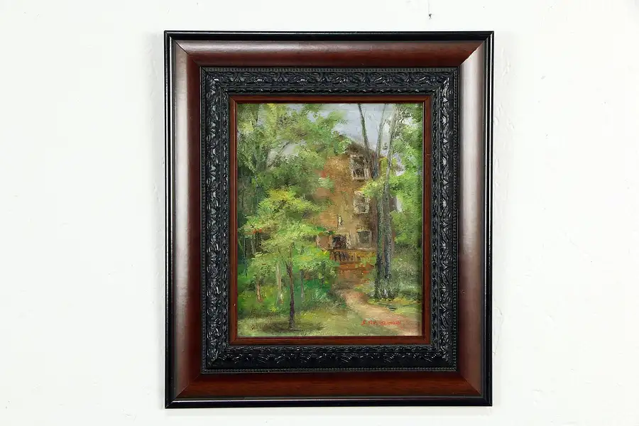 Main image of Grave Mill Original Oil Painting Signed S. Hong Sammons