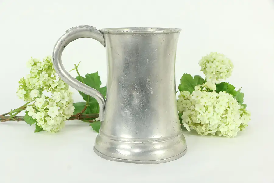 Main image of Pewter Victorian Antique English Quart Tankard or Mug, Royal Stamps B2