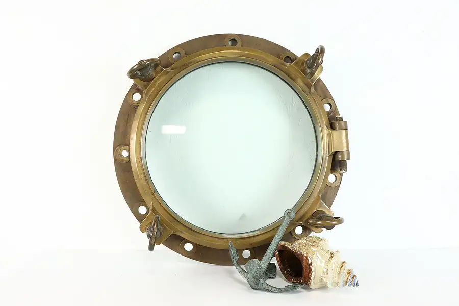 Main image of Nautical Salvage Brass Porthole Window 22"