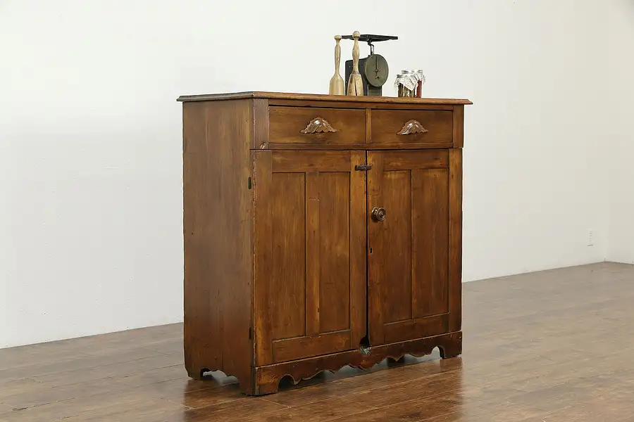 Main image of Victorian Antique Butternut Kitchen Pantry Cabinet, Jelly Cupboard