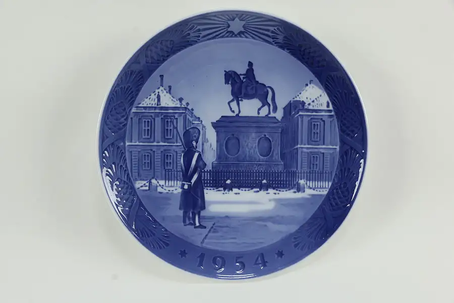 Main image of Royal Copenhagen Blue & White Christmas Plate 1954