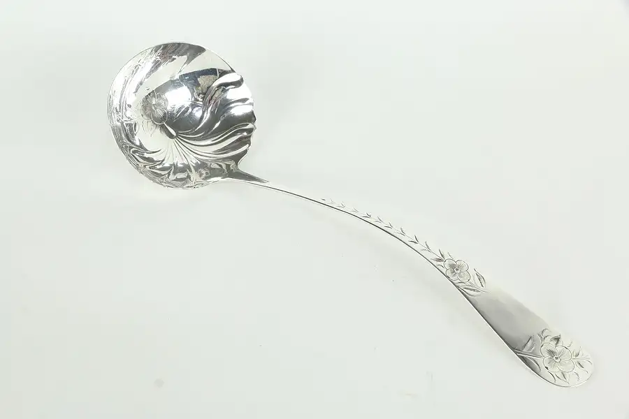 Main image of Victorian Antique Towle Sterling Silver Engraved 13" Ladle 5 troy oz