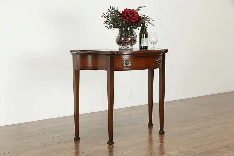 Main image of Hepplewhite Vintage Hall Console Opens to Game Table, Kittinger