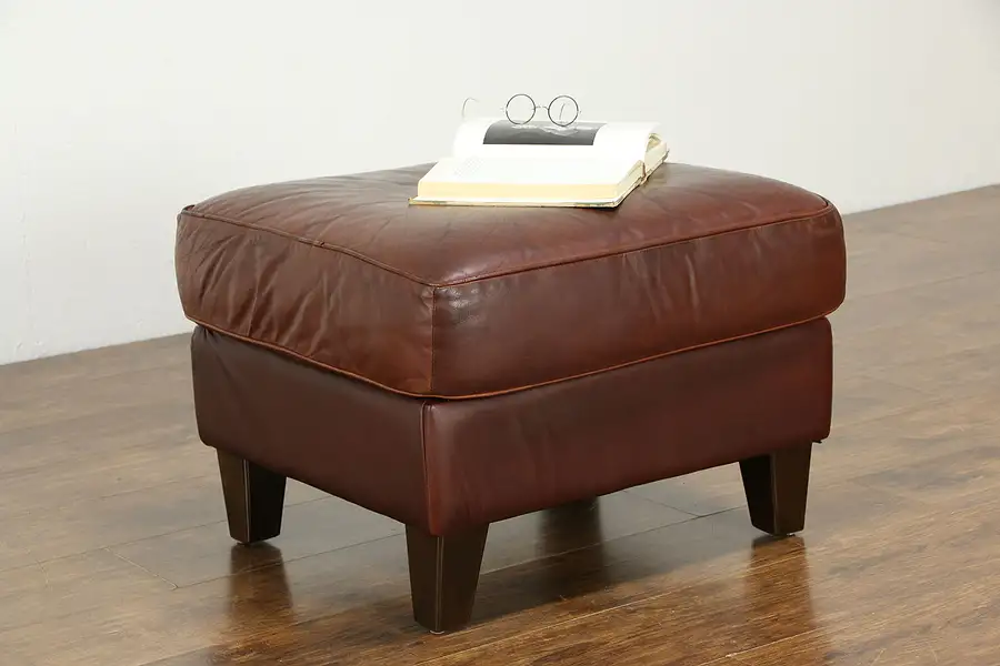 Main image of Leather Vintage Ottoman, Stool or Bench