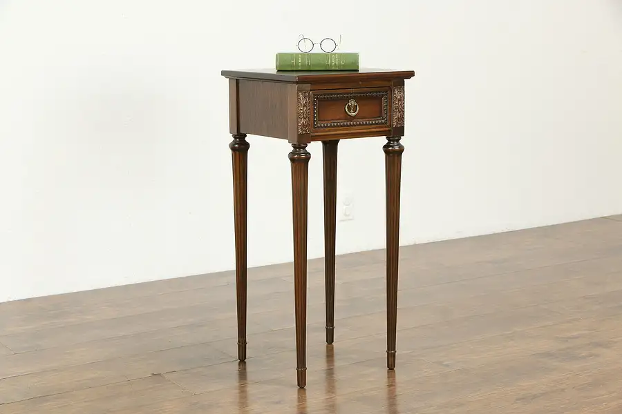 Main image of Louis XVI 1920's Antique Walnut Nightstand or Bedside Table