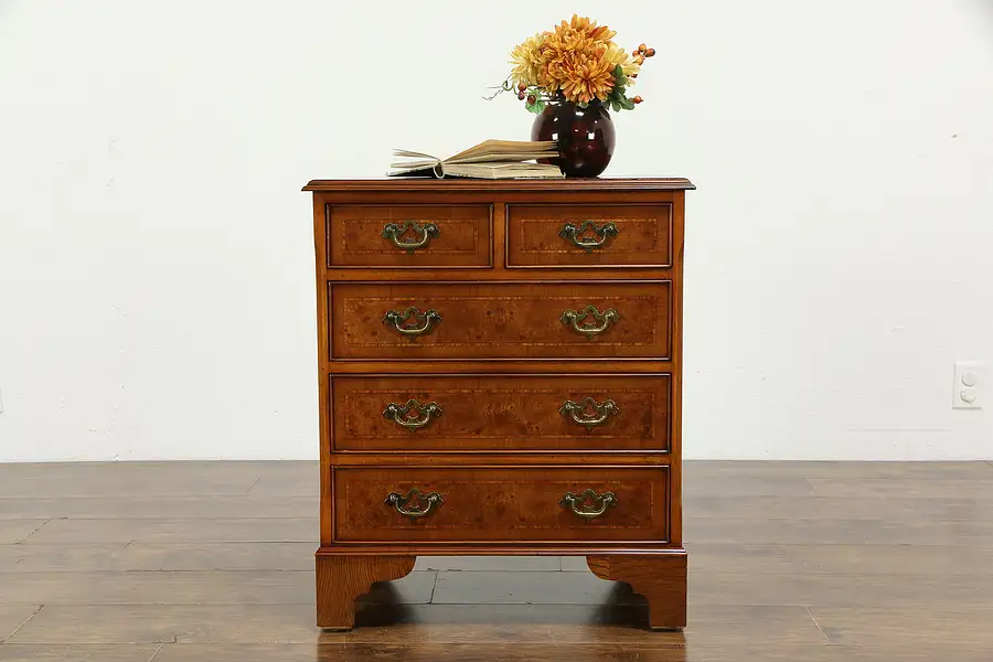 Main image of Georgian Design Vintage English Nightstand, Small Chest or Dresser Scully