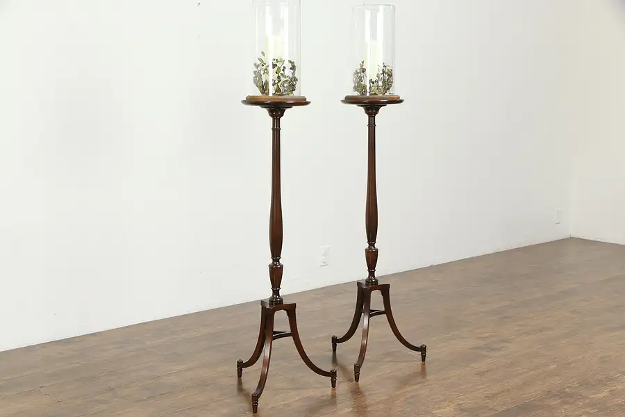 Main image of Pair of Georgian Style Vintage Mahogany Plant or Sculpture Pedestals