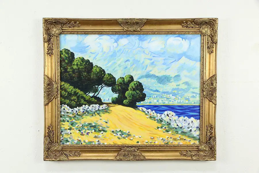 Main image of After Monet Menton Seen from Cap Martin Painting by Bruce Bodden 34"