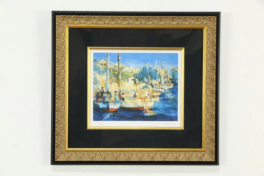 Main image of Les Felouques Mediterranean Sailboats Artist Print Christine Oberthur 19"