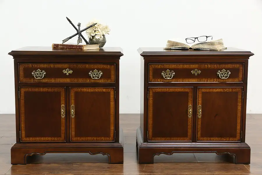 Main image of Pair of Traditional Vintage Mahogany Nightstands or End Tables, Drexel