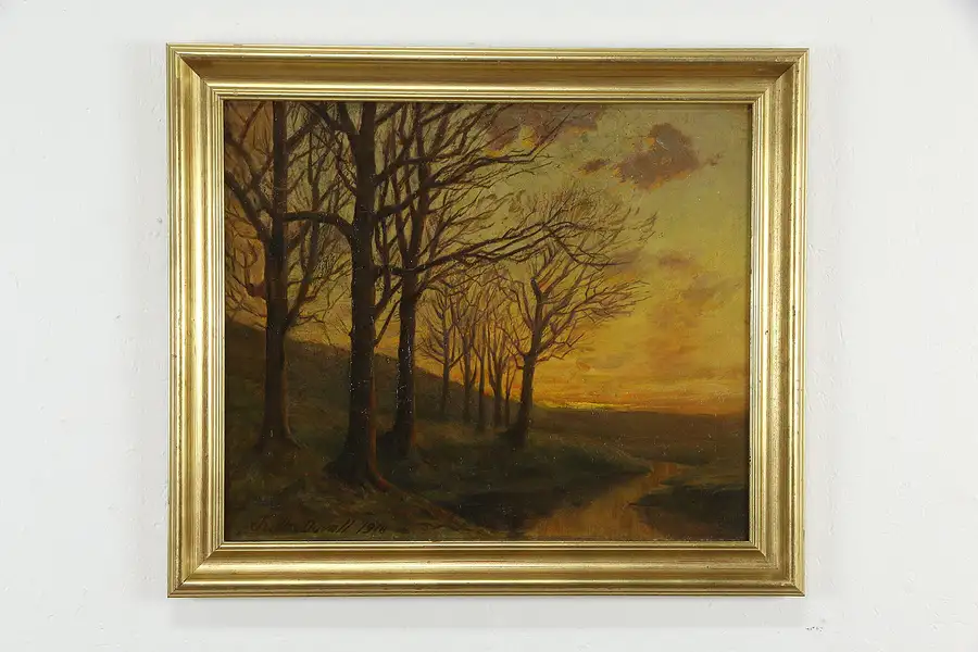 Main image of Autumn Scene with Trees, Original Oil Painting, Charles W. Duvall 28 1/2"