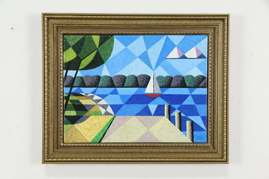 Main image of Sailboat at Kimberly Pt, Neenah WI Bruce Bodden Original Painting 20.5"