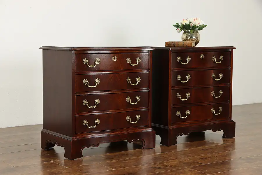 Main image of Pair Vintage Mahogany Nightstands, End Tables or Small Chests, Lexington