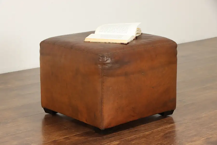 Main image of Leather Vintage Hassock, Foot Stool or Bench, Ralph Lauren