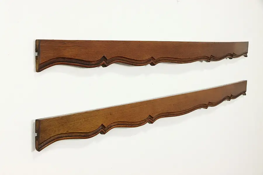 Main image of Pair of Carved Oak Antique French Bed Rails Architectural Fragments