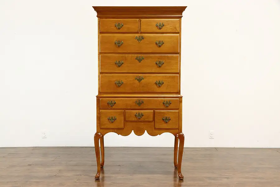 Main image of Traditional Maple Vintage Tall Chest on Chest or Highboy, Whitney