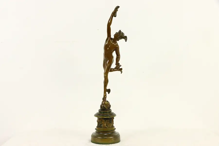 Main image of Mercury Messenger of Gods Antique Statue after Giambologna Sculpture