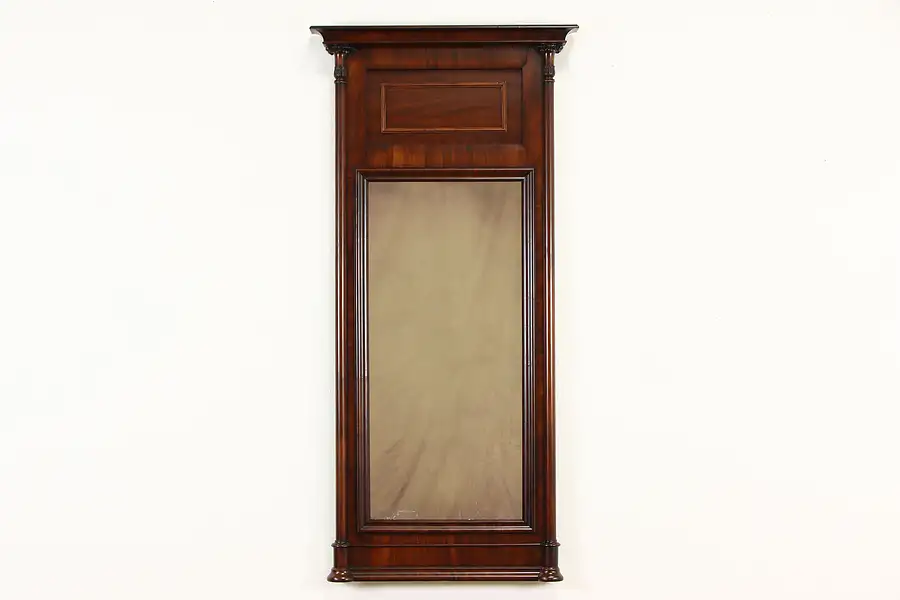 Main image of Empire or Biedermeier Antique Scandinavian Mahogany Hall Mirror