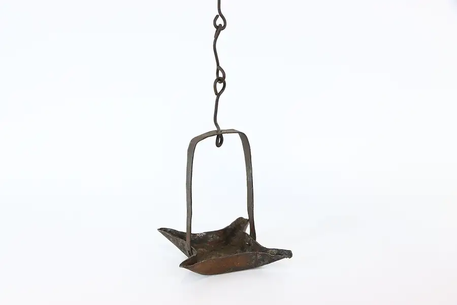 Main image of Hand Forged Antique Hanging 1850 Oil Lamp