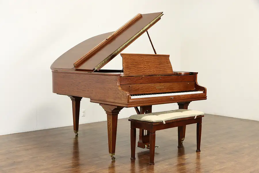 Main image of Chickering Antique 67" Rebuilt Mahogany Grand Piano & Bench