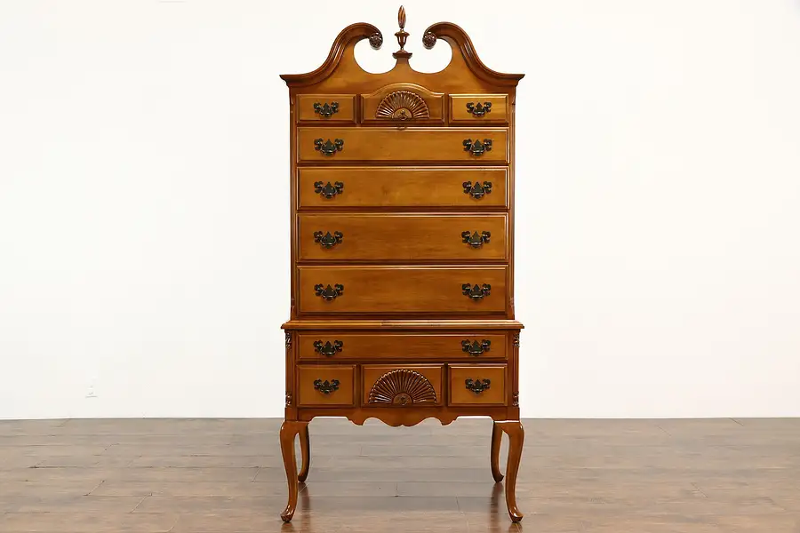 Main image of Georgian Design Vintage Maple Tall Chest on Chest or Highboy Dresser