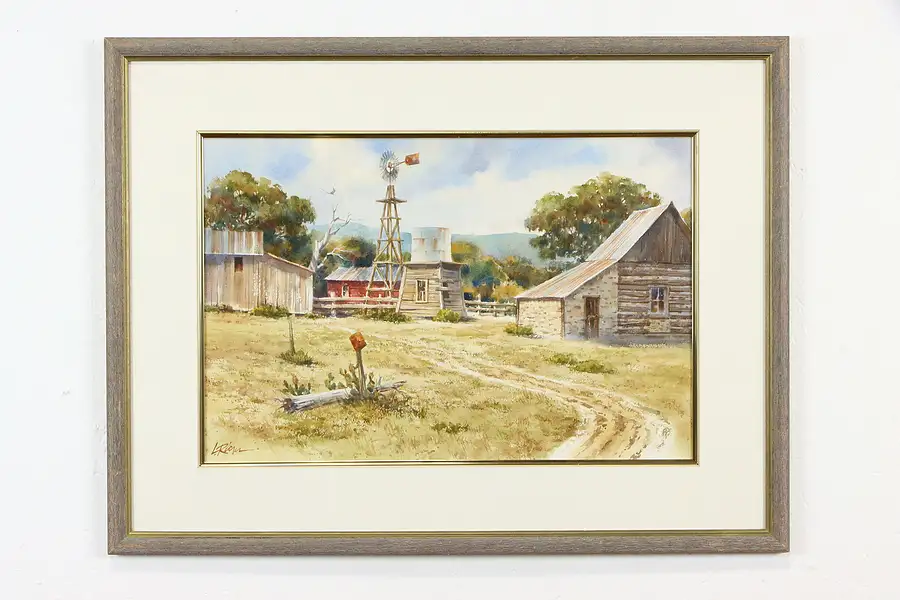 Main image of Hill Country Harmony Original Farm Watercolor Painting, Lee Ricks 28 1/2"