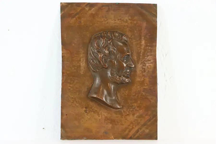 Main image of Presidential Hand Hammered Copper Relief Plaque, Abraham Lincoln, 7"